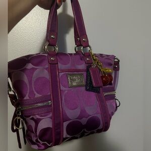 Coach Poppy Lavender Purple Fuchsia Signature Tote